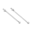 Silver-plated extension chain with spring clasp and heart pendant for DIY jewelry - Smooth Flower Bud Style / Silver Plated