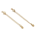 14K gold plated bracelet extension chain with round spring clasp and tulip flower pendant - Smooth Flower Bud Style / 14k Gold Plating