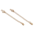 18K gold-plated necklace extension chain with spring clasp and tulip pendant charms - Smooth Flower Bud Style / 18K Gold Plated