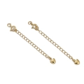 18K gold plated jewelry extender chain with spring clasp and heart pendant set - Plain Heart Style / 14k Gold Plating