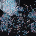 Rainbow AB coated glass bubble beads in iridescent blue pink and purple mix - Diameter 2-3.5mm (30g/Pack) / Pink White Blue Series