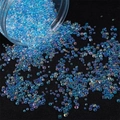 Sky blue iridescent glass bubble beads for DIY jewelry and nail art in a clear container - Diameter 2-3.5mm (30g/Pack) / Light Blue Series