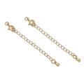 Pair of gold plated extension chains with spring clasp and teardrop charm detail - Single Drop Style / 14k Gold Plating