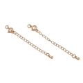 Two-piece gold-plated bracelet extender chains with spring clasps and drop pendants - Single Drop Style / 18K White Gold Plated