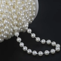 Roll of ivory white ABS faux pearl bead chain for DIY wedding accessories - Round Style (BSG16) / 8mm 2m / Beige