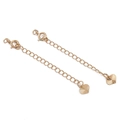 Set of two 18K gold plated cable extension chains with heart pendants and spring clasps - Patterned Heart Style / 18K Gold Plated