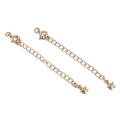 18K gold-plated necklace extension chain with spring ring clasp and star charm pendant - Curved Star Style / 18K Gold Plated