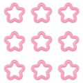 Pink matte flower acrylic charms for DIY jewelry making in a 9-piece flat lay set - 20Pcs/Pack / Deep Pink