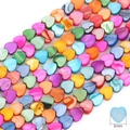 6mm heart-shaped natural shell beads in colorful mix for DIY jewelry making - Heart 6x6mm (Mixed Colors) / Straight Hole 38cm/Strand