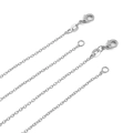 Chaîne fine en argent sterling 925 avec fermoir mousqueton et poinçon S925 - Chaîne en O (Largeur 1.5mm, Longueur 45cm) / Plaqué or blanc