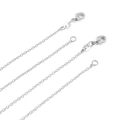 Chaîne fine en argent sterling S925 avec fermoir mousqueton et petite plaque - Chaîne en O (Largeur 1.5mm, Longueur 45cm) / Plaqué Argent