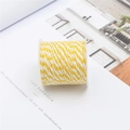 1.5mm yellow and white twisted cotton bakers twine on spool for DIY gift wrapping - Yellow-White