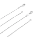 Fine chaîne en argent sterling 925 avec fermoir mousqueton et texture diamantée gaufrée - Chaîne Tournesol (Largeur 1.5mm, Longueur 45cm) / Plaqué Argent