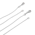 Polierte silberfarbene Edelstahl-Kugelkette mit robustem Karabinerverschluss für Damen - Perlenkette (Breite 1.2mm, Länge 45cm) / Weißgold plattiert