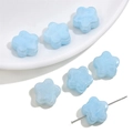 Detail von 15mm hellblauen Acryl-Blütenperlen mit Perlglanz-Effekt für DIY-Schmuckherstellung - Fünfblättrige Blumenperle / 15mm (20 Stück/Packung) / Blau