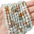 Perline sfaccettate in pietra naturale blu e crema tenute in mano per fare gioielli - Diametro 6mm Spessore 4mm Foro 1mm Filo 38cm Circa 60 Perline / Amazzonite Naturale