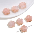 Makro-Detail von 15mm Perlglanz-Acryl-Blumenperlen mit Mittelloch für DIY-Schmuckherstellung - Fünfblättrige Blumenperle / 15mm (20 Stück/Packung) / Fleischrosa