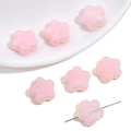 Detailansicht der 15mm rosa Acryl-Blütenperlen mit Aurora-Glitzer für DIY-Schmuckherstellung - Fünfblättrige Blumenperle / 15mm (20 Stück/Packung) / Rosa
