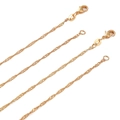 18K vergoldete Singapur-Wellenhalskette mit Karabinerverschluss für Damen - Wasserwellenkette (Breite 1.8mm, Länge 45cm) / 18K Vergoldet