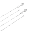 Halskette aus 925er Sterlingsilber mit gedrehten Gliedern und Karabinerverschluss - Melonenkernkette (Breite 0.8mm, Länge 45cm) / Versilbert