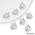 Silver alloy planet heart pendant with pearl and rhinestone inlay, 19x16mm size - Silver Pearl Planet Pendant