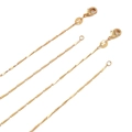 14K vergoldete 925 Sterling Silber Kette mit gedrehten Stäben und Karabinerverschluss - Melonenkernkette (Breite 0.8mm, Länge 45cm) / 18K Vergoldet