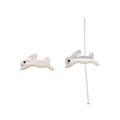 Pearlescent rabbit-shaped beads with horizontal holes for DIY jewelry making - Rabbit / 7x15mm (1 Piece/Pack)