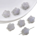 15mm silbergraue Acryl-Blütenperle mit Perlglanz-Finish für DIY-Schmuckherstellung - Fünfblättrige Blumenperle / 15mm (20 Stück/Packung) / Grau