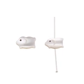 White shell animal charm bead with iridescent luster for DIY jewelry making - Pig / 7.5x13mm (1 Piece/Pack)