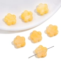 Gelbe Acrylperlen in Blütenform mit Perlmuttglanz für die DIY-Schmuckherstellung - Fünfblättrige Blumenperle / 15mm (20 Stück/Packung) / Orange