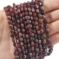 Perle in granato rosso scuro sfaccettate a rondella su fili per la creazione di gioielli - Diametro 6mm Spessore 4mm Foro 1mm Filo 38cm Circa 60 Perline / Granato Naturale