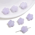 Perlmutt-lavendelfarbene Acryl-Blütenperlen mit Glitzer für DIY-Schmuckherstellung - Fünfblättrige Blumenperle / 15mm (20 Stück/Packung) / Lila