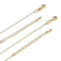 Dünne 14K Goldkette mit Karabinerverschluss und Tropfenanhänger für DIY-Schmuck - O-Kette (Breite 1.5mm, Länge 50cm) / 14K Vergoldung