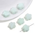 Minzgrüne Perlglanz-Acrylperlen in Fünf-Blatt-Blütenform für DIY-Schmuckherstellung - Fünfblättrige Blumenperle / 15mm (20 Stück/Packung) / Hellgrün