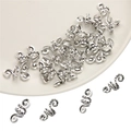 Set of spiral silver alloy hair rings with vintage dotted patterns for DIY crafts - 23X10mm Hole Approx 7mm / Antique Silver