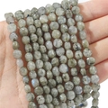 Perle in labradorite naturale sfaccettata con riflessi blu per creazione gioielli - Diametro 6mm Spessore 4mm Foro 1mm Filo 38cm Circa 60 Perline / Labradorite Naturale