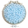 Perles rondes en acrylique bleu macaron avec texture marbrée pour bijoux faits main - Perles rondes / 8mm (50 pcs/Paquet) / Bleu