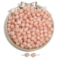 Perles rondes en acrylique rose marbré avec fini nacré pour création de bijoux DIY - Perles rondes / 8mm (50 pcs/Paquet) / Rose chair
