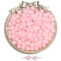Perles rondes en acrylique rose macaron avec finition nacrée pour bijoux faits main - Perles rondes / 8mm (50 pcs/Paquet) / Rose