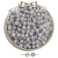 Perles rondes en acrylique violet clair nacré avec trous centraux pour bijoux DIY - Perles rondes / 8mm (50 pcs/Paquet) / Gris