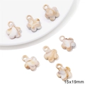 Brown marble acrylic flower charms for jewelry making, five-petal 15x19mm beads - Flower / 10 Pieces/Pack (15x19mm) / Brown