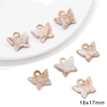 Acrylic butterfly charm with marble texture for DIY jewelry making, 18x17mm size - Butterfly / 10 Pieces/Pack (18x17mm) / Brown