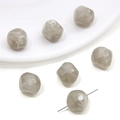 DIY irregular faceted acrylic beads with grey and white marble pattern for jewelry - Irregular Faceted Beads / 5 Pieces/Pack (12x12mm) / Gray