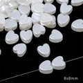 DIY jewelry making heart shaped ABS faux pearls 8x8mm creamy white beads with hole - Heart Style / 100pcs Pack / White