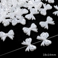Pearlescent white ABS bow-shaped beads for DIY jewelry crafts 18x14mm size - Bow Style / 50 Pieces / White
