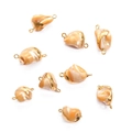 Golden edged natural shell pendants with oval and heart shapes for jewelry making - Irregular Style 2