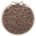 Matte grey-brown glass seed beads for DIY jewelry making in a decorative round tray - Khaki