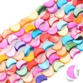 Colorful crescent moon shaped natural shell loose beads for DIY jewelry making 10mm - Moon 10x7mm (Mixed Colors)
