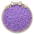 Vibrant purple glass seed beads in a decorative tray for DIY jewelry making - Crystal Purple
