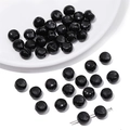 Perline in acrilico nero da 10mm per la creazione di collane e bracciali fai-da-te - Circa 10mm, Foro circa 1.5mm, circa 30 Pezzi/Confezione / Nero